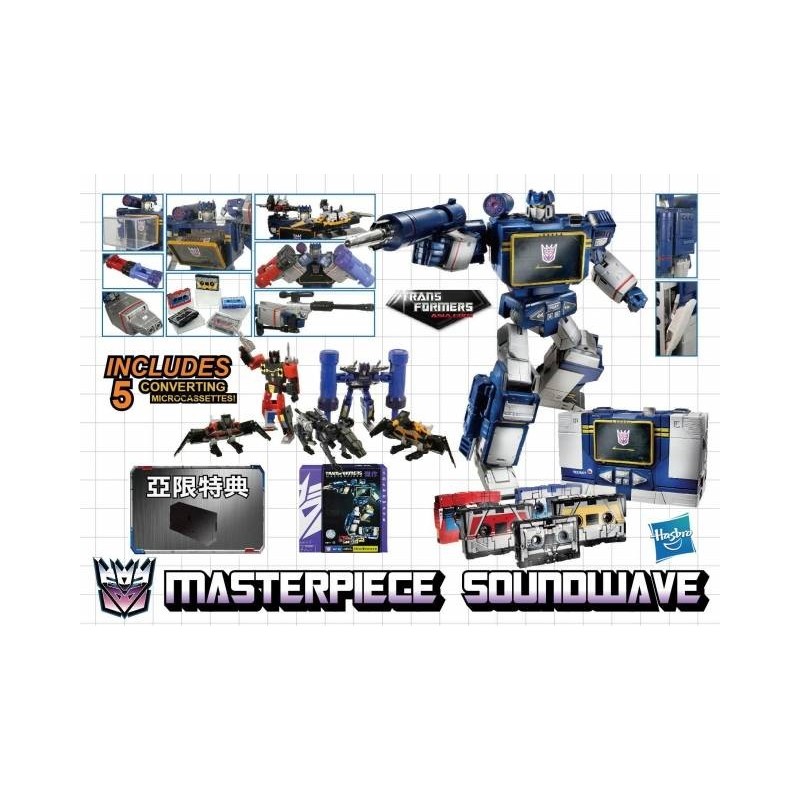 Transformers Asia Exclusive Masterpiece Soundwave w/ 5 Cassettes