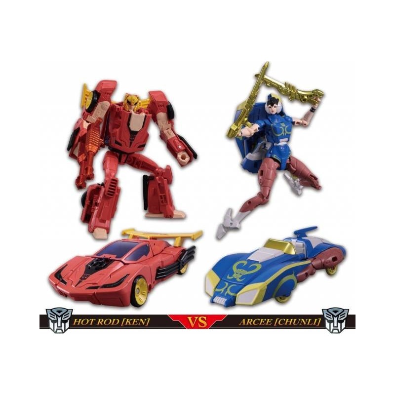 Transformers Takara Tomy Mall Exclusives Street Fighters II Ken vs. Chun-Li Set